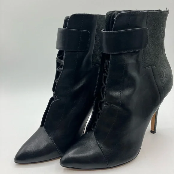 Pour La Victoire Lace Up Heeled Booties Size 8 - Picture 3 of 13